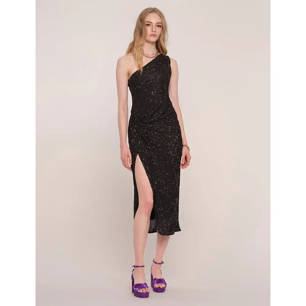 NWT Revolve Heartloom Ridley One Shoulder Sequin Dress‎ Black Size M Formal NYE